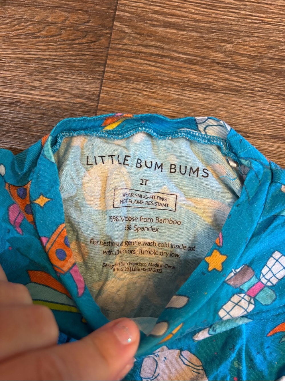 Little Bum Bums Toddler 2-Piece Blue Bamboo Astronaut Space Pjs 2T - Picture 3 of 4